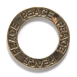 PW5804-AG: Ring w/Word Peace Ant Gold - 1PC