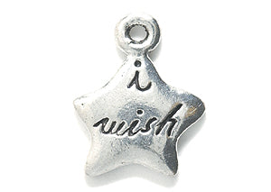 PW5261-S: Charm I Wish Star Ant Pewter 13x16mm 1PC