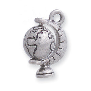 PW407-S: World Globe Charm Ant Pewter 19mm 1PC