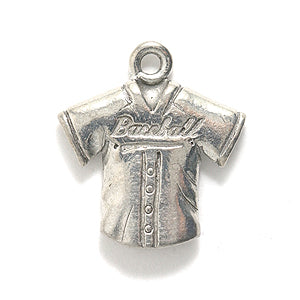 PW3387-S: Charm Baseball Jersey Ant Pewter 17x18mm 1PC