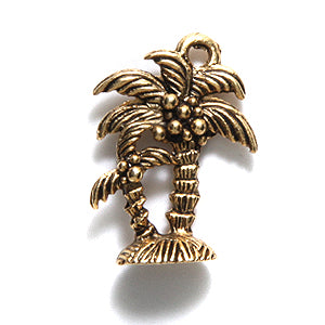 PW5150-AG: Charm Palm Trees Ant Gold 20mm-1PC