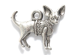 PW5637-S: Charm Chihuahua Dog Silver 11mm-1PC