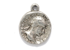 PW3353-S: Charm Ancient Coin Ant Pewter 12x15mm 1PC