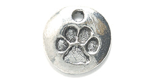 PW1717-S: Charm Paw Print Ant Pewter 12mm 1PC