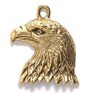 23PW107-AG: Pendant Eagle Head Ant Gold 21x23mm-1PC