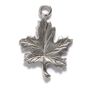 PW253-S: Charm Maple Leaf Ant Pewter 15x21mm 1PC