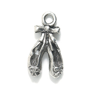 PW5085-S: Charm Ballet Shoes Ant Pewter 10x19mm 1PC