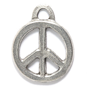 PW28-S: Charm Peace Sign Ant Pewter 17mm 1PC