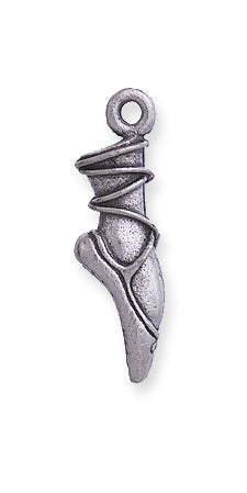 PW5084-S: Charm Ballet Slipper Silver 7x23mm-1PC