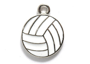 2PW9100-ES: Charm Volleyball Epox Silver 13x16mm-1PC