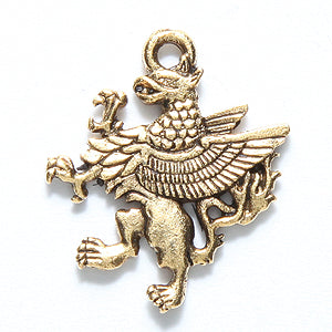 PW6306-AG: Charm Griffin 19x21mm Ant Gold-1PC