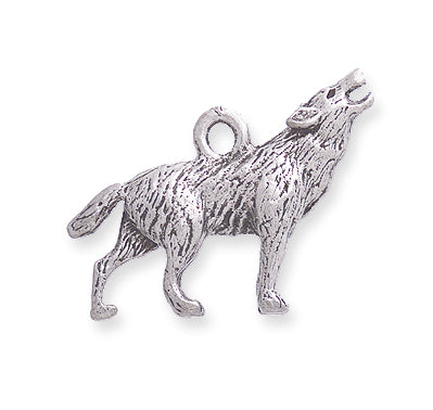 PW146-S: Charm Coyote/ Wolf Ant Pewter 20x24mm 1PC