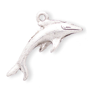 PW174-S: Dolphin Charm Ant Pewter 12x26mm 1PC