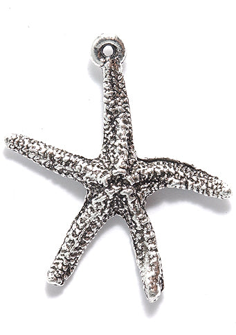 PW5816-S: Pendant Starfish Ant Pewter 34mm 1PC