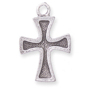 PW50-S: Pendant Cross Curved Silver 16x24mm-1PC