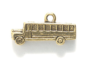 PW1551-AG: Charm School Bus Ant Gold 10x20mm - 1PC