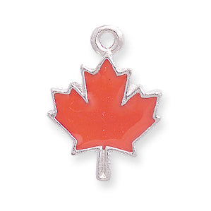 PW794-S: Pendant Maple Leaf Red Epoxy Silver 14x19mm-1PC