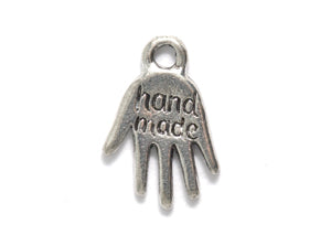 PW1025-S: Charm Hand Made Tag Silver 14mm-1PC