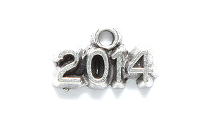 PW2032-14S: Charm Year 2014 Ant Pewter 8x13mm 1PC