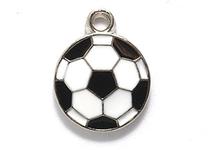 PW266-S: Pendant Soccer Ball White Silver 13x16mm-1PC