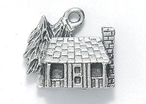 PW5584-S: Charm Cabin Silver 15x17mm-1PC