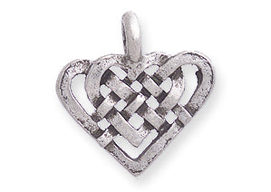 PW904-S: Pendant Love Knot Heart Ant Pewter 15x15mm 1PC