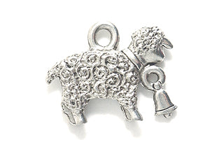 PW5621-S: Charm Sheep W/Bell Silver 13x16mm-1PC