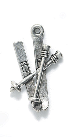 PW41-S: Charm Skis And Poles Silver 26mm-1PC