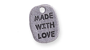 PW5082-S: Charm Made W/Love Tag Silver 8x12mm-1PC