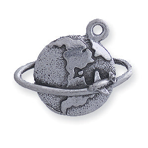 PW5017-S: Earth W/Airplane Silver 19mm-1PC