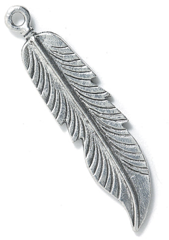 PW8-S: Charm Feather Ant Pewter 45mm 1PC