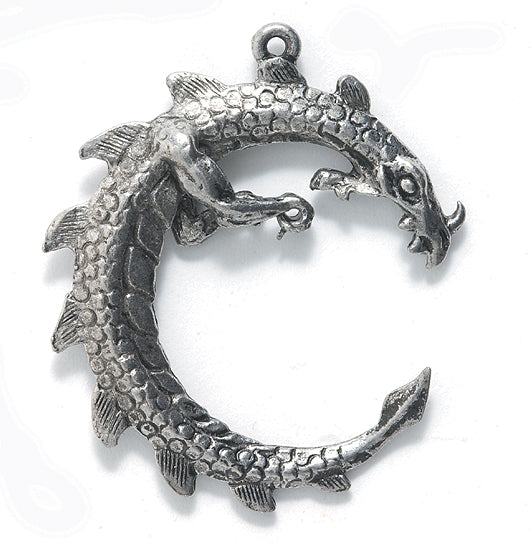 PW139-S: Pendant Serpent Dragon Ant Pewter 43mm 1PC