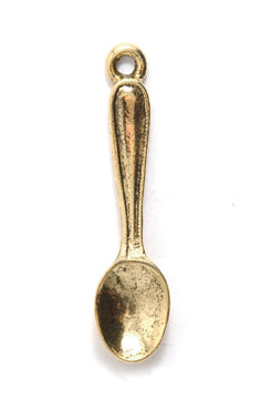 PW121-AG: Charm Spoon Ant Gold 7x27mm - 1PC