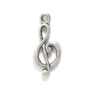 PW3127-S: Charm Treble Clef Silver 8x20mm 1PC