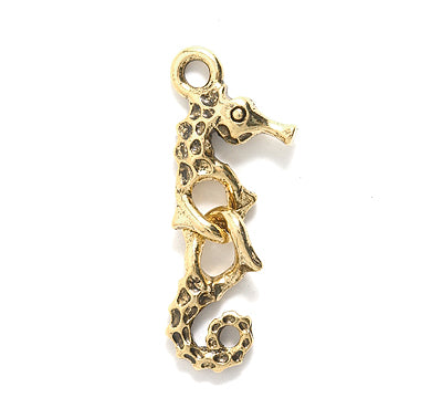 PW401-AG: Seahorse Charm Sectional Ant Gold 10x26mm - 1PC