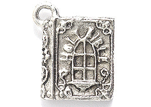 PW3530-S: Bible Silver Pewter 12x15mm-1PC