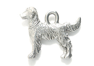 PW5633-S: Charm Golden Retriever Dog Silver 15x18mm-1PC