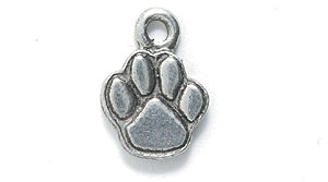 PW85-S: Charm Paw Track Ant Pewter 9x13mm 1PC