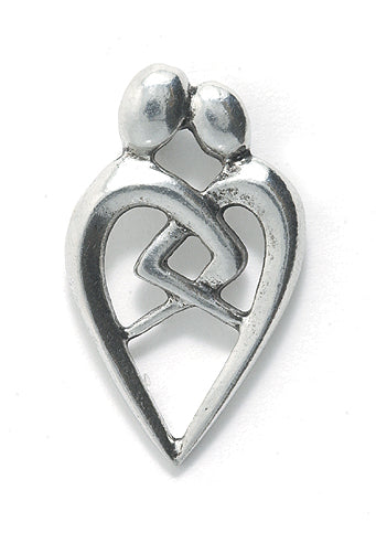 PW5191-S: Charm Heart Shape Lovers Ant Pewter 19x32mm 1PC