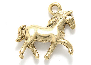 PW3207-AG: Charm Horse Ant Gold 16x18mm - 1PC