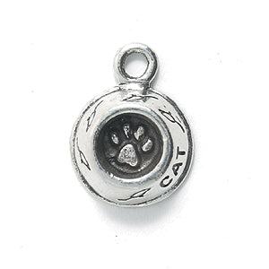 PW5209-S: Charm Cat Bowl Ant Pewter 13x17mm 1PC