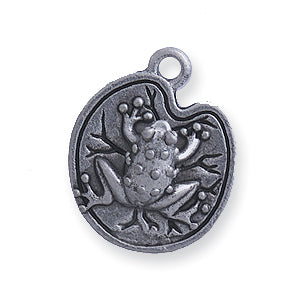 PW5066-S: Charm Frog On Lily Pad Silver 17mm-1PC