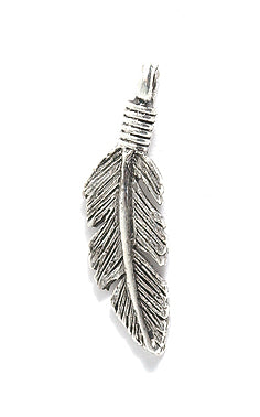 PW3-AS: Charm Feather Bright Silver 24mm-1PC