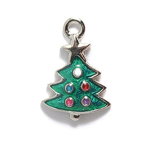 PW540-ES: Charm Epoxy Christmas Tree Ant Pewter 18mm 1PC