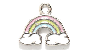 PW3241-ES: Charm Epoxy Rainbow Silver 13x15mm-1PC