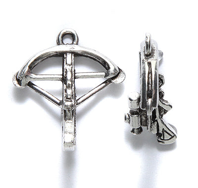 PW6207-S: Charm Crossbow 20x23mm Ant Pewter 1PC