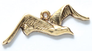 PW6312-AG: Charm Flying Seagull 9x25mm Ant Gold - 1PC