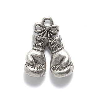 PW1106-S: Charm Boxing Gloves Silver 12mm-1PC