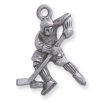 PW661-S: Charm Pendant Hockey Player Ant Pewter 20x25mm 1PC