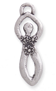 PW1033-S: Charm Flower Goddess Figure Ant Pewter 11x29m 1PC